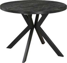 Masă de sufragerie extensibilă, beton închis/negru, 100-250x75,5 cm, LUKOS