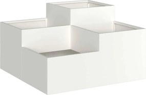 vidaXL Vază pentru Grădină Alb 80 x 80 x 48 cm Oțel