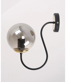 Aplică de perete neagră/gri ø 15 cm Oslo – Squid Lighting