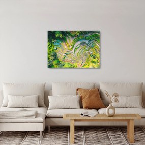 Tablou pe sticlă cu lanuri de orez din privire de sus (70x50 cm)
