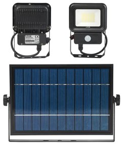 Proiector LED solar de exterior cu senzor LED/20W/3,7V 6500K IP65 4400 mAh