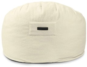 Fotoliu puf pentru copii crem cu tapițerie din țesătură bouclé Om 85 – SLOWDOWN