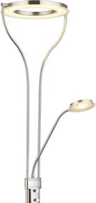 Globo 59038ND - Lampă LED de podea cu funcție de dimare EBRO 20W/230V + 4W, crom mat