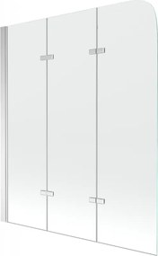 Mexen Felix paravan cadă cu 3 panouri 120 x 140 cm, transparent, crom - 890-120-003-01-00