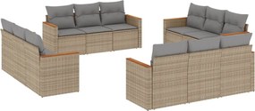 vidaXL Set canapele de grădină cu perne, 12 piese, bej, poliratan