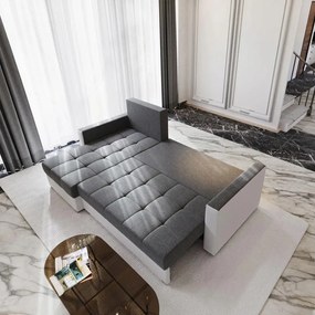 Canapea coltar extensibil ZENOVA 220 x 140 cm, reversibila - crem