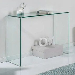 Consola, Birou din sticla curbata Fantome 100cm