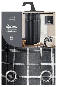 Draperie gri antracit din amestec de bumbac 140x240 cm Everest – douceur d'intérieur