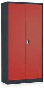 Dulap metalic universal, 90 x 40 x 185 cm, încuietoare cu cilindru, roșu - ral 3000