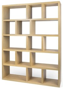 Bibliotecă în culoare naturală cu aspect de lemn de stejar 150x198 cm Berlin – TemaHome