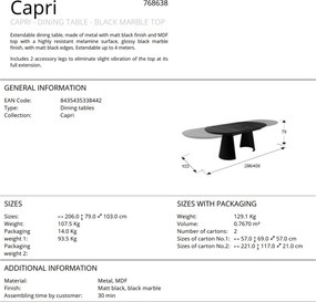 Masa dining extensibila design lux Capri