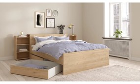 Pat matrimonial în culoare naturală cu aspect de lemn de stejar fără somieră 140x200 cm Naia – Tvilum