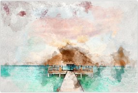 Tablou - Maldive, debarcader din lemn (90x60 cm)