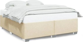 vidaXL Cadru de pat fără saltea, crem, 180x200 cm, textil