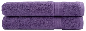 vidaXL Prosoape premium SOLUND 2 buc. violet 100x200 cm 600 gsm