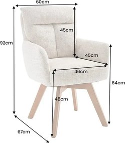 Set de 2 scaune pivotante picioare din lemn Big George sampanie