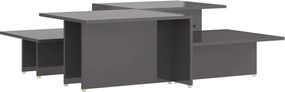 vidaXL Mese cafea 2 buc. gri extralucios 111,5x50x33 cm lemn compozit