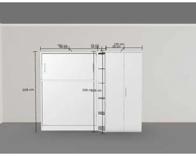 Set pat rabatabil dublu cu un dulap si o minibiblioteca - Royal Single Big Wardrobe Set(150X200)