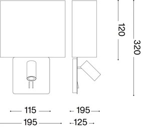 Abajur de rezervă pentru lampă de perete Ideal Lux GEA bej