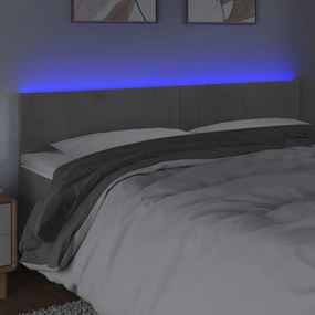 Tablie de pat cu LED, gri deschis, 160x5x78 88 cm, catifea 1, Gri deschis, 160 x 5 x 78 88 cm