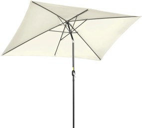 Outsunny Umbrelă de Grădină Mare, Aluminiu și Poliester, 195x295x240cm, Alb Crem și Negru | Aosom Romania