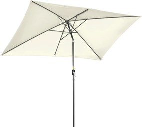 Outsunny Umbrelă de Grădină Mare, Aluminiu și Poliester, 195x295x240cm, Alb Crem și Negru | Aosom Romania