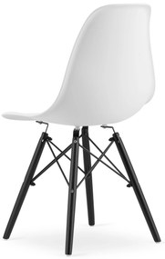 OFERTA Scaun alb OSAKA cu picioare negre calitatea II