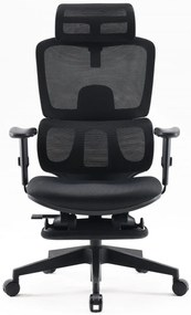 RESIGILAT- Scaun ergonomic SIHOO, spătar reglabil înălțime, suport lombar, tetieră reglabilă, mecanism înclinare/blocare în 3 poziții, suport picioare, pivotant, Mesh, Negru