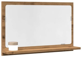 vidaXL Dulap baie cu oglindă stejar artizanal 60x11x37 cm, lemn