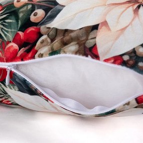 decoDoma Set de 3 fețe pernuțe RED POINSETTIA 45 x 45 cm