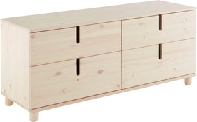 Comoda cu 4 sertare Aileen natur 148/45,5/61,5 cm, lemn masiv