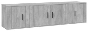 3188402 vidaXL Set dulapuri TV, 3 piese, gri beton, lemn prelucrat
