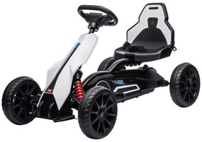 HOMCOM Kart electric pentru copii 12V - Viteză reglabilă 3-5km/h pentru copii de 3-8 ani - scaun reglabil - alb | Aosom Romania