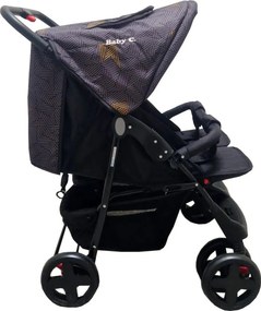 Carucior nou nascuti 2 in 1 pentru gemeni BABY CARE™ PRO P700, Cadru aluminiu, Spatar reglabil in 5 trepte, Amortizoare, Frana picior, Pliabil, Gri