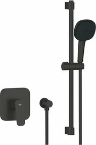 Sistem de dus incastrat Grohe Cubeo Tempesta cu para 2 functii fara corp ingropat finisaj negru mat