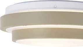 Plafonieră modernă gri-maro cu alb 25cm IP44 - Walden
