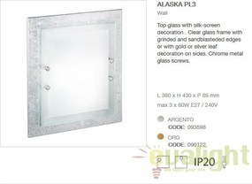 Aplica de perete,Plafonier dim. 38x43cm ALASKA PL3 argintiu 093598