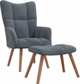 vidaXL Fotoliu de relaxare 2 pcs Gri închis Catifea