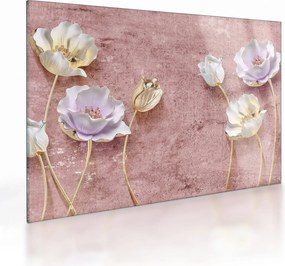 Tablou pe sticlă cu flori (70x50 cm)