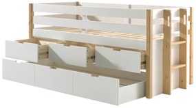 Set MARGRIT format dintr-un Pat copii cabină (90 x 200 cm) cu 3 sertare și un sertar de Pat copii.
