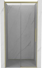 Mexen Rox uși de duș glisante 120 cm, transparente, aurii periate - 8C2-120-000-55-00