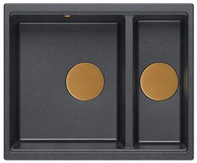 Chiuveta din granit Logan 150 negru metalic