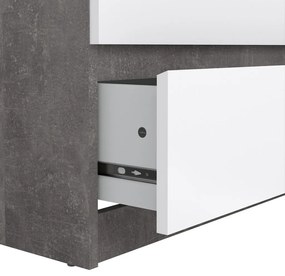 Comodă Simplicity 154 x 50 x 70 cm, gri / alb lucios