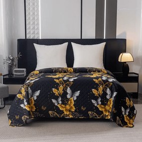 Cuvertura de pat GOLD BUTTERFLY negru Dimensiune: 170 x 210 cm