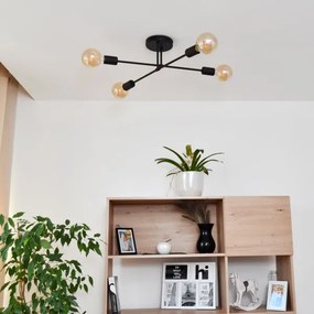 LED Lustră aplicată CAMBRIDGE 4xE27/8W/230V neagră