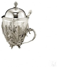 Cana ceai argint masiv si cristal Acanthus