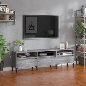 Comoda TV, gri sonoma, 150x30x44,5 cm, lemn prelucrat