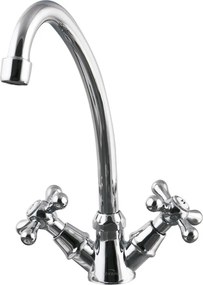 Baterie bucatarie Invena Roma dubla comanda crom lucios