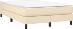 vidaXL Pat continental cu saltea, crem, 120x190 cm, textil