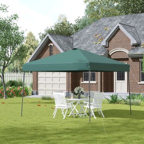 Outsunny Pavilion pliabil 300x300 cm, cort de grădină cu geantă de transport cu roți, impermeabil, cadru din oțel, pentru exterior, petreceri, camping, verde | Aosom Romania